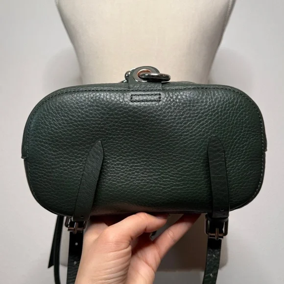 Rebecca Minkoff Blythe Studded Leather Green Backpack Silver Hardware - Picture 3 of 9